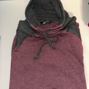 The North Face Red and Gray Hoodie Sweatshirt
